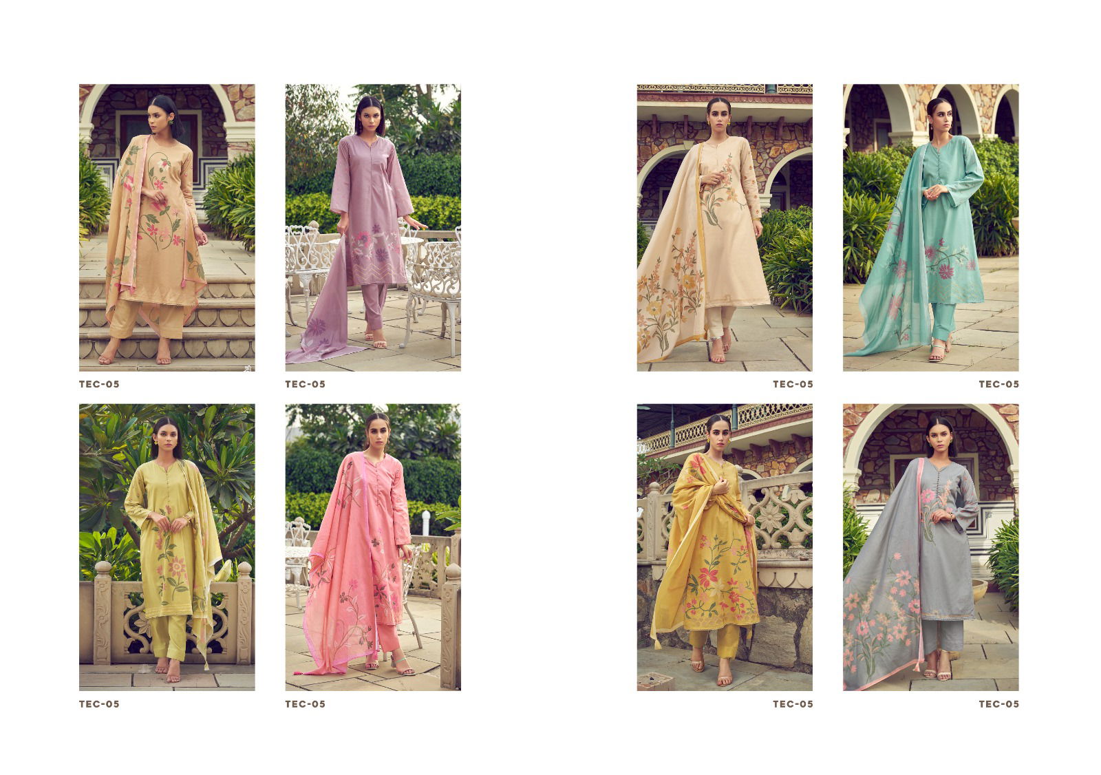 The Elnaz Collection By Prm Fancy Work Lawn Cotton Dress Material Wholesale Market In Surat